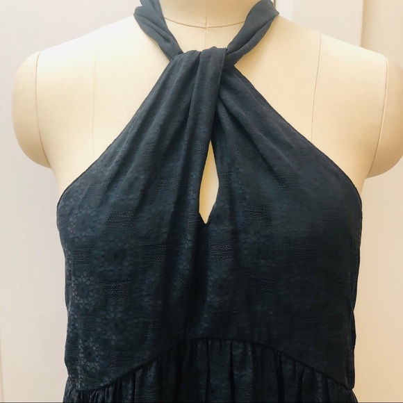 Anthropologie Baby Doll Top High Neck Bare Shoulders Tiered Easy Loose Fit - Picture 2 of 11